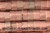 AGAT167 15 inches 2*4mm hexagon oxidized agate beads