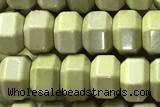 AGAT207 15 inches 4*6mm faceted hexagon oxidized agate beads