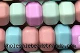 AGAT211 15 inches 4*6mm faceted hexagon oxidized agate beads