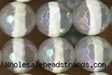 AGAT29 15 inches 8mm faceted round AB-color tibetan agate beads