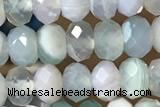 AGAT81 15 inches 4*6mm faceted rondelle banded agate gemstone beads