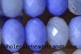 AGAT95 15 inches 6*10mm faceted rondelle banded agate gemstone beads