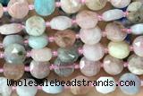 COIN28 15 inches 10mm faceted coin morganite gemstone beads