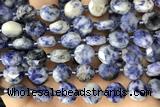 COIN39 15 inches 10mm faceted coin blue spot stone beads