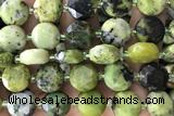 COIN57 15 inches 12mm faceted coin Australia chrysoprase beads