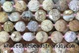COIN92 15 inches 12mm faceted coin jasper gemstone beads