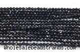 CON120 15.5 inches 2mm faceted round black onyx gemstone beads