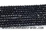 CON122 15.5 inches 4mm faceted round black onyx gemstone beads