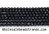 CON123 15.5 inches 5mm faceted round black onyx gemstone beads
