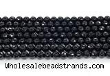 CON124 15.5 inches 6mm faceted round black onyx gemstone beads