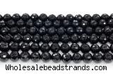 CON125 15.5 inches 8mm faceted round black onyx gemstone beads