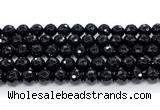 CON126 15.5 inches 10mm faceted round black onyx gemstone beads
