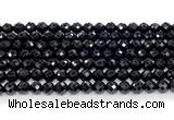 CON131 15.5 inches 6mm faceted round black onyx gemstone beads