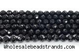 CON132 15.5 inches 8mm faceted round black onyx gemstone beads
