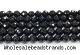 CON133 15.5 inches 10mm faceted round black onyx gemstone beads