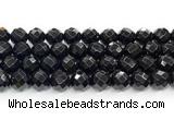CON134 15.5 inches 12mm faceted round black onyx gemstone beads