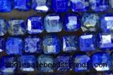 CUBE115 15 inches 3mm faceted cube lapis lazuli beads