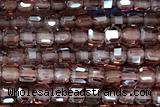 CUBE118 15 inches 2mm faceted cube garnet gemstone beads