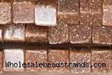 CUBE149 15 inches 4mm cube goldstone gemstone beads
