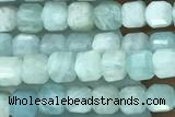 CUBE59 15 inches 2.5mm faceted cube amazonite gemstone beads