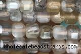 CUBE60 15 inches 3.5mm faceted cube moonstone gemstone beads