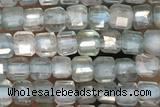 CUBE86 15 inches 3mm faceted cube quartz gemstone beads