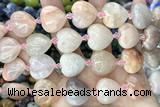 HEAR04 15 inches 20mm heart jade gemstone beads
