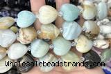 HEAR06 15 inches 20mm heart amazonite gemstone beads