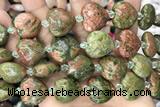 HEAR13 15 inches 20mm heart unakite gemstone beads