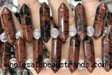 NUGG56 15 inches Top drilled 8*32mm faceted nuggets mahogany obsidian gemstone beads
