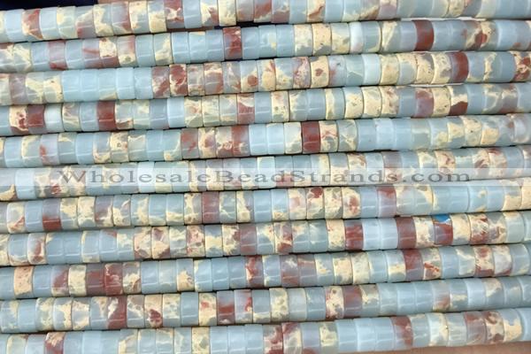 ROND24 15 inches 2*4mm heishi synthetic serpentine jasper beads