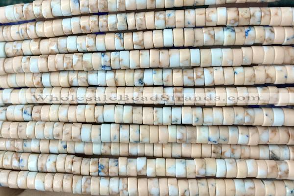 ROND95 15 inches 2*4mm heishi synthetic serpentine jasper beads