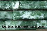 TUBE07 15 inches 4*13mm tube Qinghai jade gemstone beads