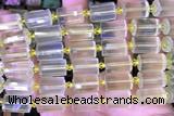 TUBE81 15 inches 10*14mm faceted tube lemon quartz beads