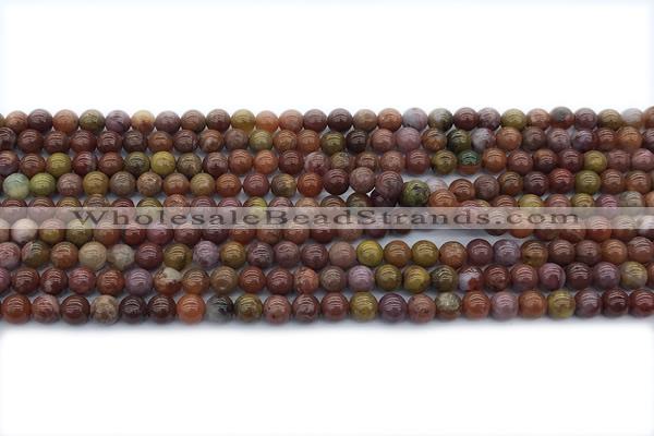 AGAT236 15 inches 4mm round Portuguese agate gemstone beads