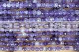 AMET15 15 inches 4mm faceted round natural amethyst beads
