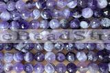 AMET17 15 inches 8mm faceted round natural amethyst beads