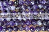 AMET18 15 inches 10mm faceted round natural amethyst beads