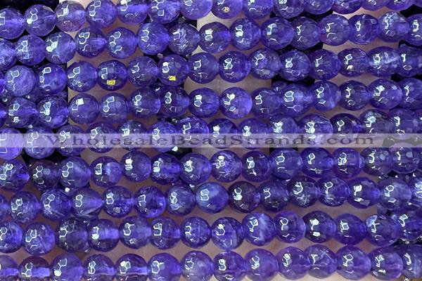 AMET20 15 inches 6mm faceted round natural amethyst beads