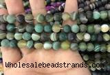 CAA1521 15.5 inches 8mm round matte banded agate beads wholesale