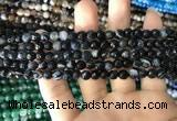 CAA1640 15.5 inches 6mm faceted round banded agate beads
