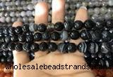 CAA1642 15.5 inches 10mm faceted round banded agate beads