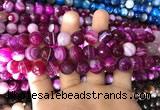 CAA1658 15.5 inches 12mm faceted round banded agate beads