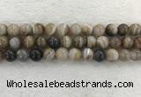CAA1815 15.5 inches 14mm round banded agate gemstone beads