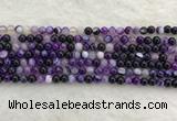 CAA1870 15.5 inches 4mm round banded agate gemstone beads