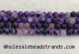 CAA1873 15.5 inches 10mm round banded agate gemstone beads