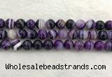 CAA1874 15.5 inches 12mm round banded agate gemstone beads