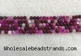 CAA1880 15.5 inches 4mm round banded agate gemstone beads
