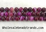 CAA1885 15.5 inches 14mm round banded agate gemstone beads