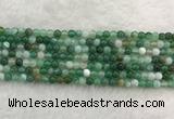CAA2000 15.5 inches 4mm round banded agate gemstone beads